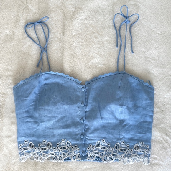 ASTR the Label Kiya Eyelet-Trim Crop Top, Size XL - NWT - Picture 4 of 9